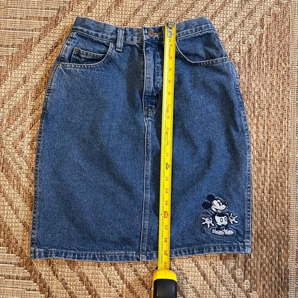 Vintage Disney Blue Denim Skirt with Mickey Embroidery Size XS - Picture 4 of 12